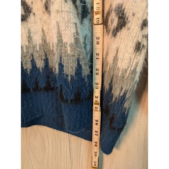 Vtg Orlon Sweater Campus Womens Medium M Blue Fair Isle Nordic Sweater - Picture 6 of 6